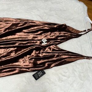 Express Velvet Brown Dress